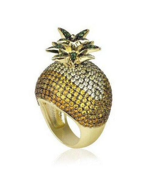 Cubic Zirconia Pineapple Cocktail Ring