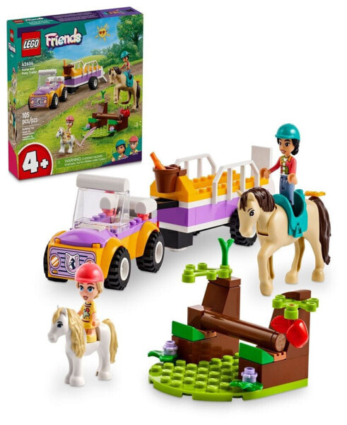 Friends Horse and Pony Trailer Building Toy 42634, 105 Pieces