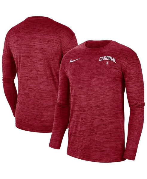 Men's Cardinal Stanford Cardinal 2022 Sideline Game Day Velocity Performance Long Sleeve T-shirt