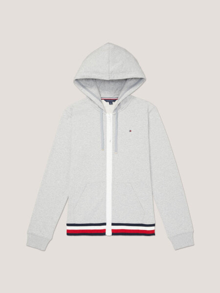 Logo Stripe Zip Hoodie