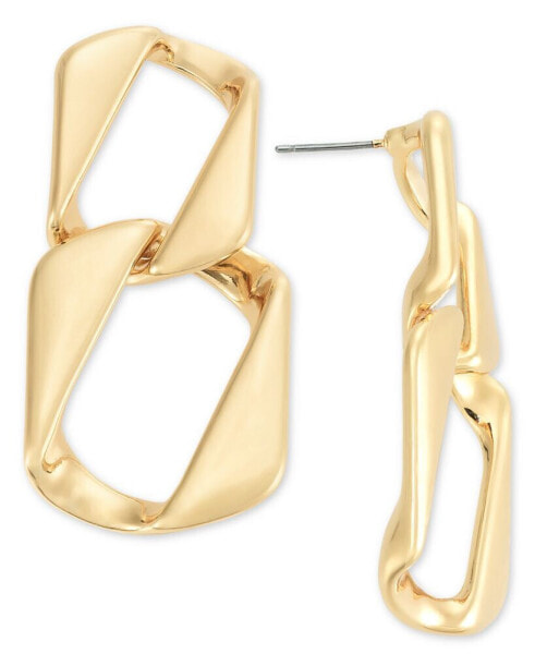 Gold-Tone Twisted Link Drop Earrings, Created for Macy's