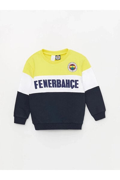 LCW baby Bisiklet Yaka Uzun Kollu Fenerbahçe Baskılı Erkek Bebek Sweatshirt