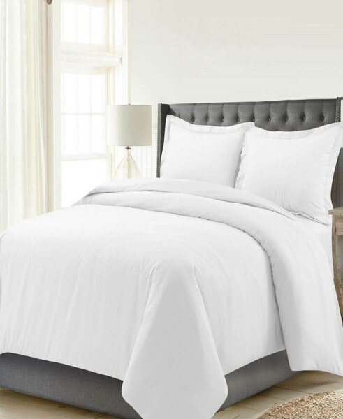 Luxury Weight Solid Cotton Flannel Duvet Cover Set, Twin/Twin XL