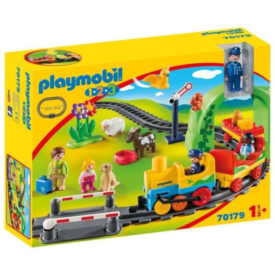 Детям > PLAYMOBIL > 1 2 3 - 70179 - Поезд с пассажирами и трассой для гонок