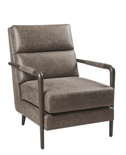 Gavin 28.5" Faux Leather Channel Accent Armchair