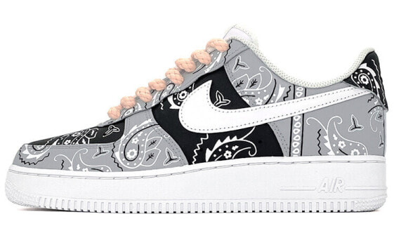 【定制球鞋】 Nike Air Force 1 Low 07 空军一号 腰果花 嘻哈 街头 说唱 低帮 板鞋 男款 黑白灰 / Кроссовки Nike Air Force CW2288-111