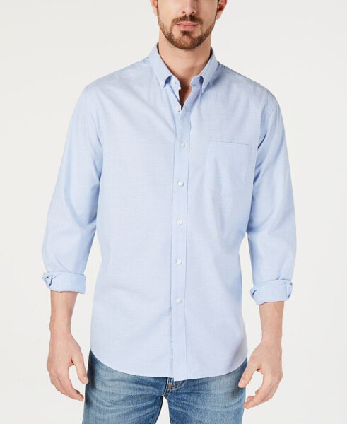 Men's Solid Stretch Oxford Cotton Shirt, Created for Macy's