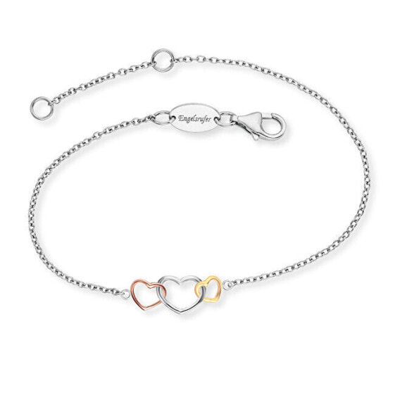 Silver bracelet with colored hearts ERB-WITHLOVE-03