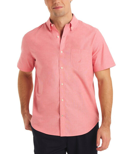 Men's Classic-Fit Short-Sleeve Solid Stretch Oxford Shirt