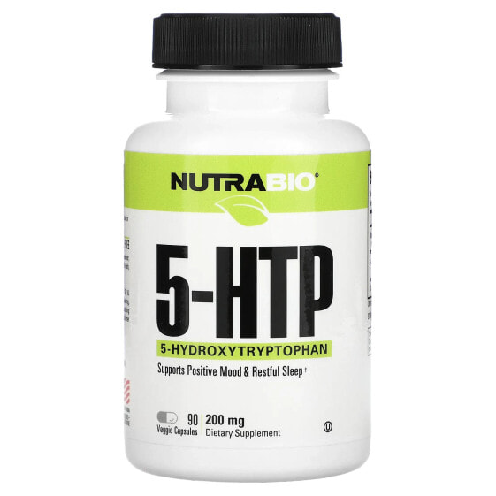 Капсулы вегетарианские для похудения NutraBio 5-HTP, 200 мг, 90 шт.