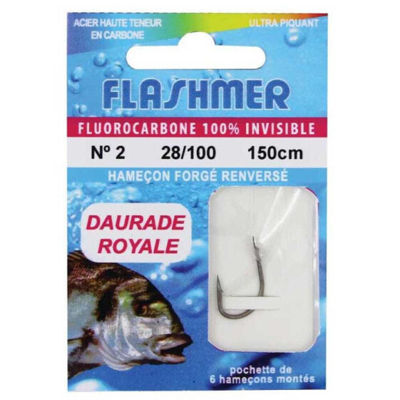 FLASHMER Fluoro Daurade Tied Hook 0.240 mm