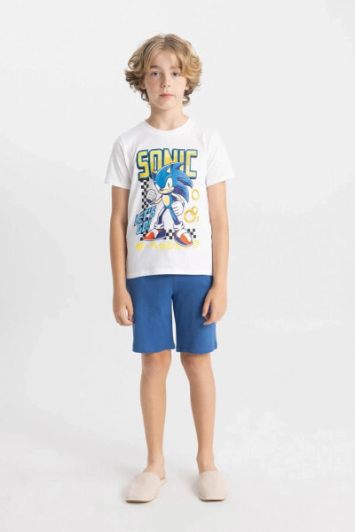 Erkek Çocuk Sonic the Hedgehog Kısa Kollu Şortlu Pijama Takımı C5508A824SM