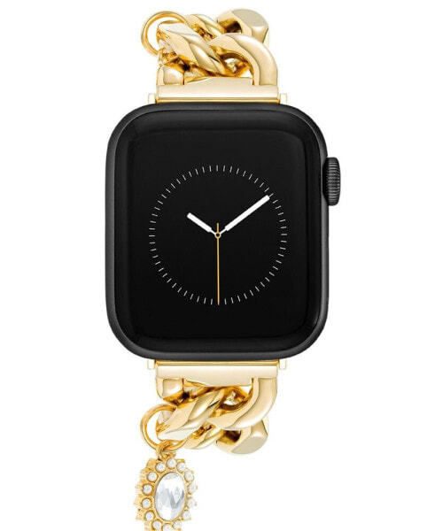 Ремешок для часов Anne Klein женский из золотистых цепочек с брелоками, совместимый с Apple Watch 38mm/40mm/41mm