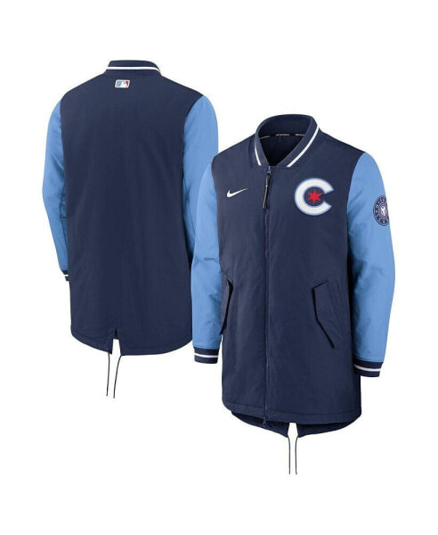 Men's Navy Chicago Cubs Authentic Collection City Connect Dugout Performance Full-Zip Jacket