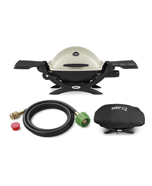 Q1200 Liquid Propane Grill Titanium With Adapter Hose And Grill Cover