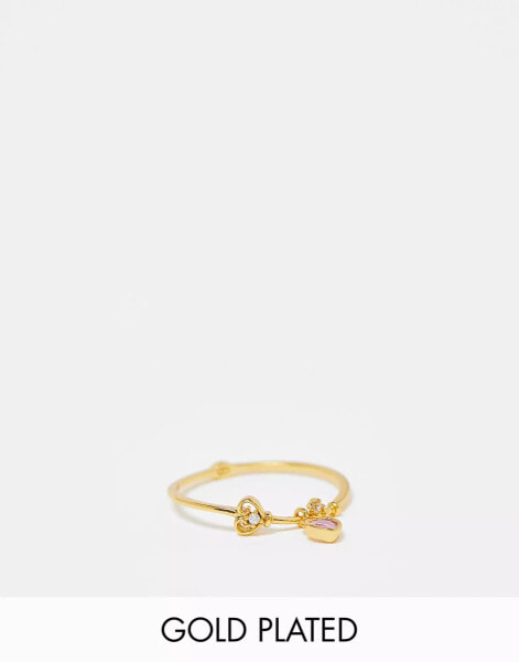 Girls Crew 18k gold plated key to my heart ring