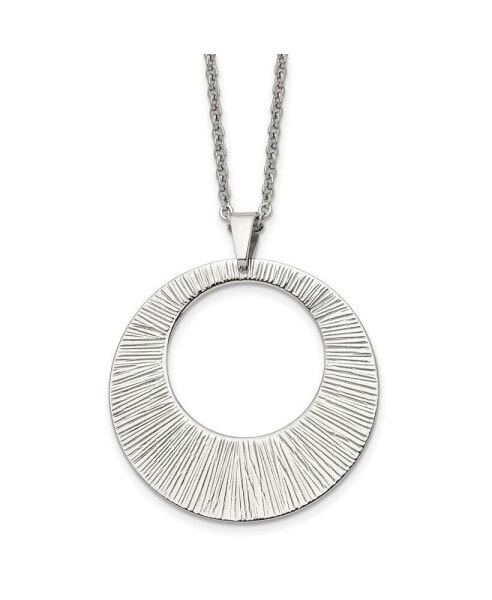 Chisel polished Circle Pendant on a Cable Chain Necklace