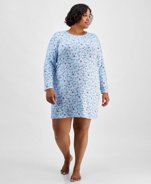 Plus Size Soft Knit Printed Sleepshirt, Created for Macy's