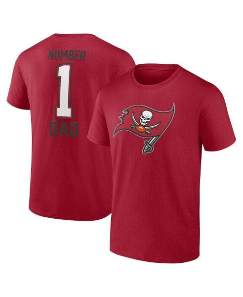 Men's Red Tampa Bay Buccaneers 1 Dad T-Shirt