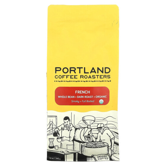 Кофе в зернах Portland Coffee Roasters Organic, французский, темной обжарки, 12 унций (340 г)