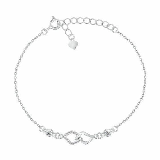 Elegant silver bracelet with zircons BRC157W