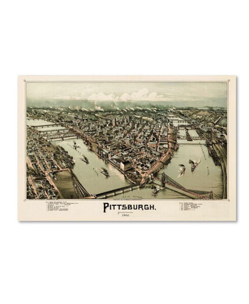 Vintage Lavoie 'Pittsburgh Pennsylvania' Canvas Art - 24" x 16" x 2"