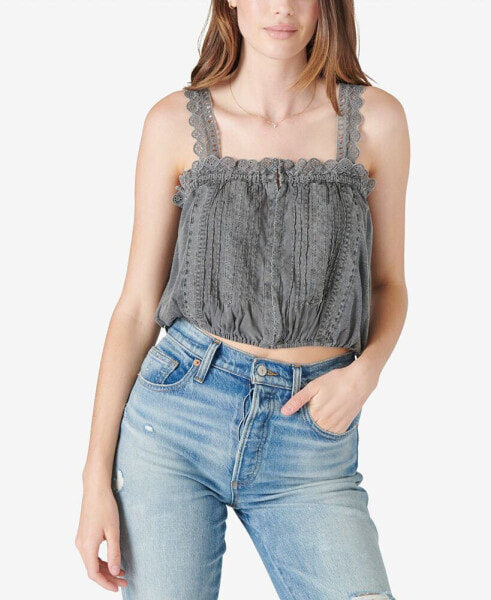 Ruffled Pleated Crop Top