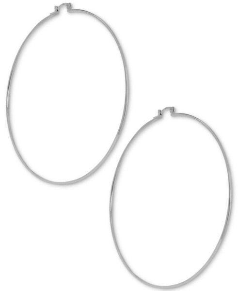 And Now This Large Wire Extra Large Hoop in Silver Plate Earrings