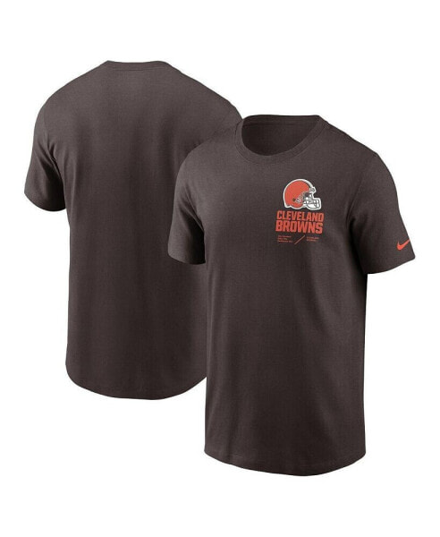 Men's Brown Cleveland Browns Infograph Lockup Performance T-shirt