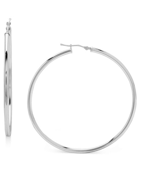 Серьги Macy's Polished Large Hoops in White Gold