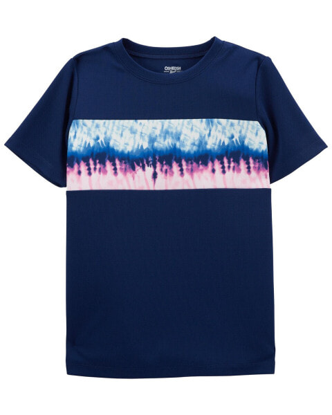 Kid Graphic Stripe Tee in Moisture Wicking Active Mesh 6