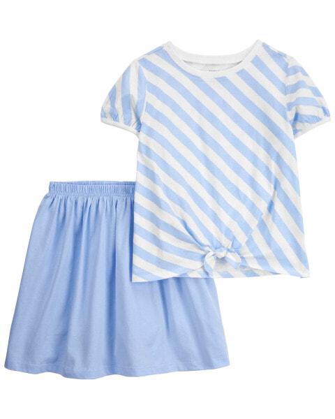 Kid 2-Piece Striped Top & Skort Set 4