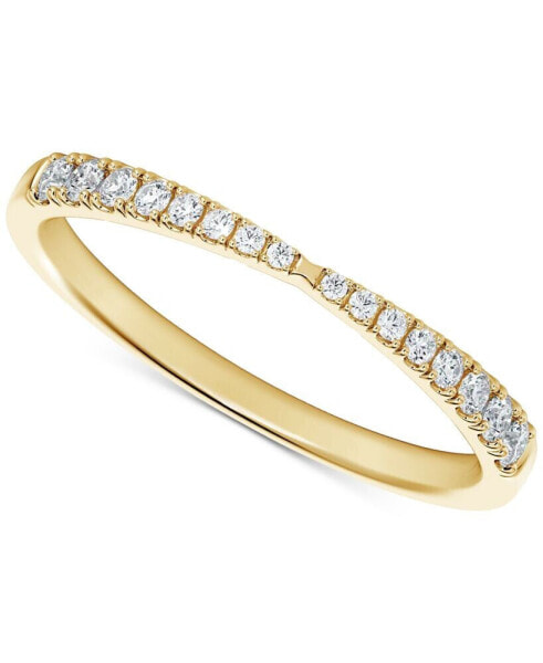 Diamond Pavé Pinched Band (1/4 ct. t.w.) in 14k White or Yellow Gold