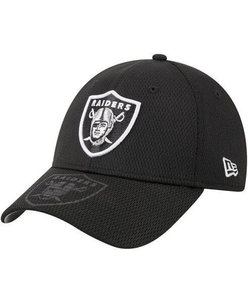 Men's Black Las Vegas Raiders Top Visor 9FORTY Adjustable Hat