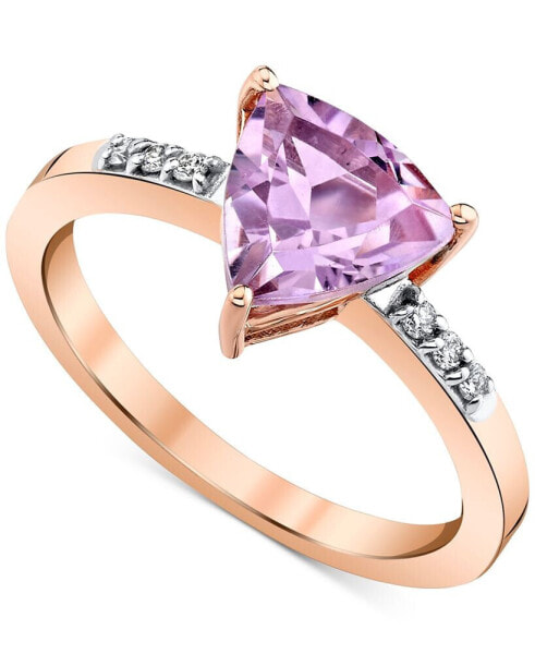 Кольцо Macy's Pink Amethyst Trillion Rose Gold