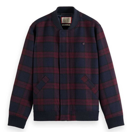 SCOTCH & SODA Wool Blend Check bomber jacket