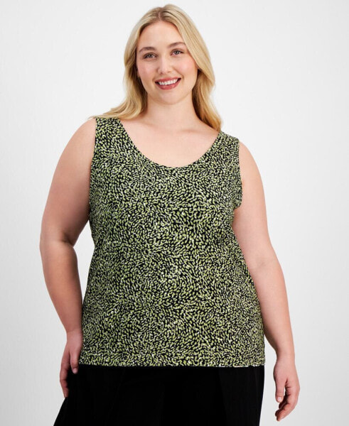 Plus Size Reversible Printed Tank Top