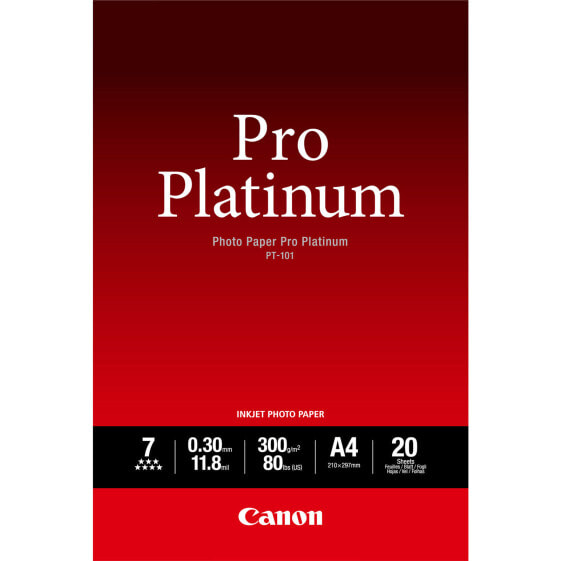 Canon Photo Paper Pro Platinum A4 Photo Paper - 300 g/m² - 210x297 mm - 20 sheet
