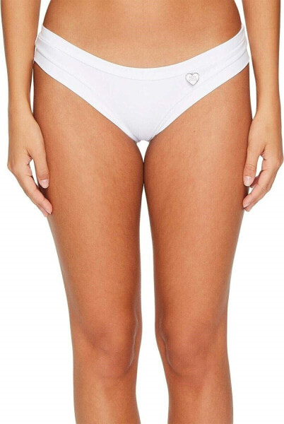 Body Glove Womens 236838 Solid Low Rise WHITE Bikini Bottom Swimwear Size M