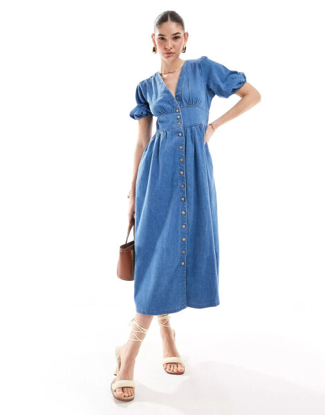 Nobody's Child Starlight denim midi dress in blue