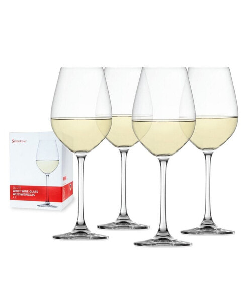 Salute White Wine Glasses, Set of 4, 16.4 Oz