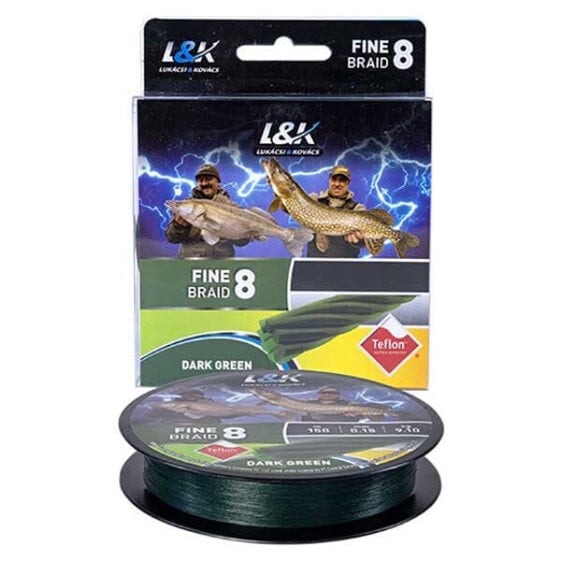 Плетеный шнур для рыбалки L K Fine 8 150 м Темно-зеленый