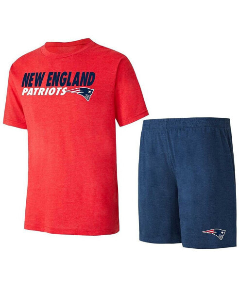 Men's Navy, Red New England Patriots Meter T-shirt and Shorts Sleep Set