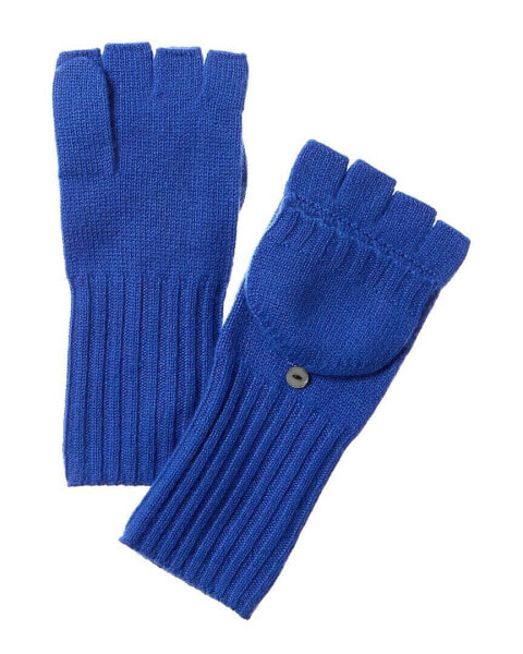 Amicale Cashmere Knit Pop Top Cashmere Gloves Women's Blue