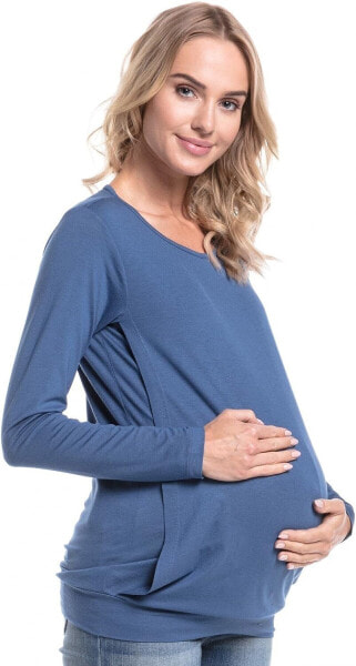 HAPPY MAMA. Women's Maternity Top Nursing T-Shirt Layered Design Long Sleeves 005p