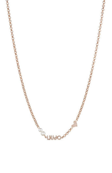 Romantic bronze necklace with beads Icona LJ1695