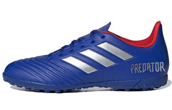 Футбольные кроссовки Adidas Predator 19.4 Tf сине-серого и красного цвета