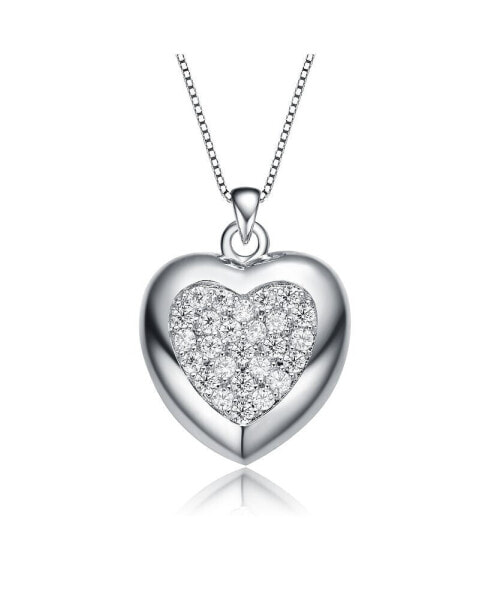 Fashionable and elegant White Gold Plated Heart Pendant Necklace