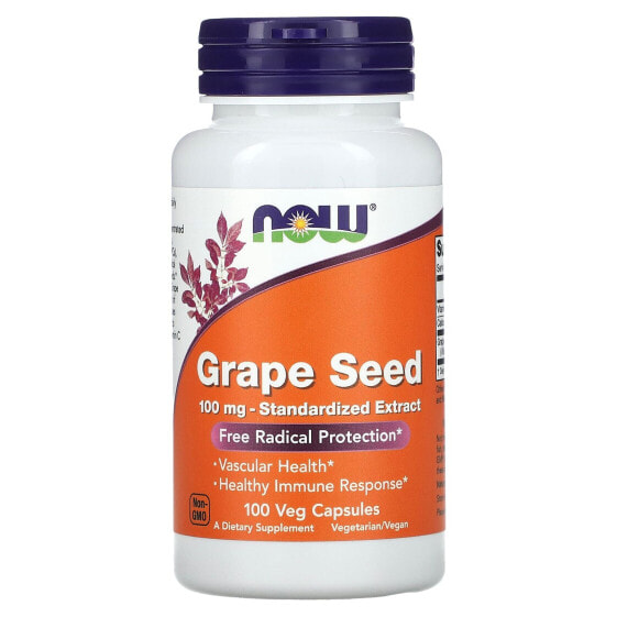 Grape Seed, Standardized Extract, 100 mg, 100 Veg Capsules