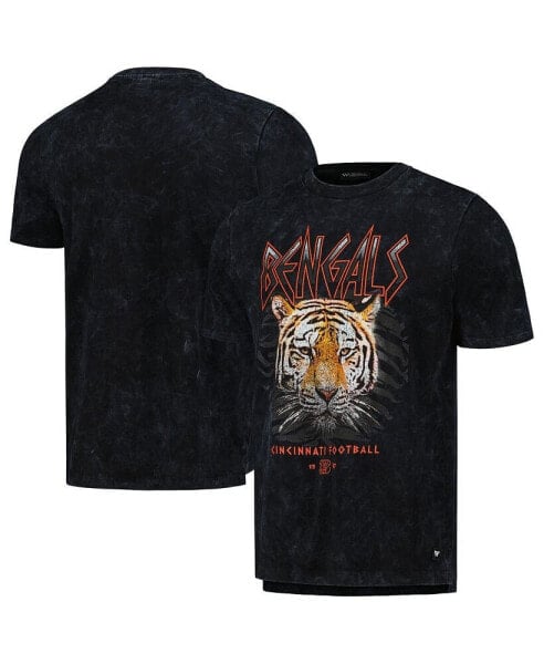 Men's and Women's Black Distressed Cincinnati Bengals Tour Band T-shirt